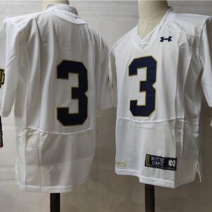 Men Notre Dame Fighting Irish 3 Joe Montana White Vapor Jersey