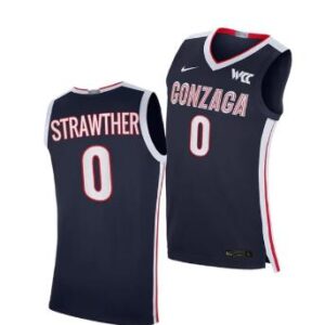 Men's #0 Julian Strawther Jersey Gonzaga Bulldogs Basketball Jerseys Navy