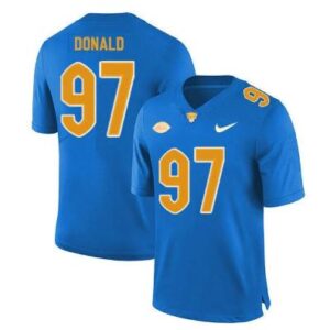 Men's Aaron Donald #97 Pitt Panthers College Football Jersey Light Blue