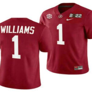 Men's Alabama Crimson Tide #1 Jameson Williams 2022 Patch Red College Football