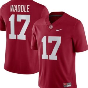 Men's Alabama Crimson Tide #17 Jaylen Waddle College Football Jersey Red