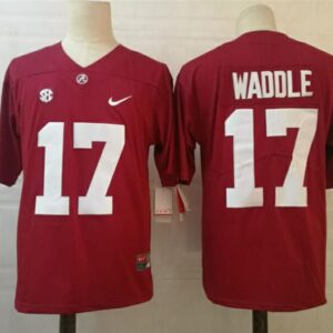 Men's Alabama Crimson Tide #17 Jaylen Waddle Jersey College
