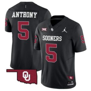 Men's Andrel Anthony Jersey #5 Oklahoma Sooners Vapor Limited Black