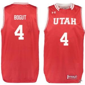 Men's Andrew Bogut #4 Red Jersey Utah Utes College Basketball Jersey