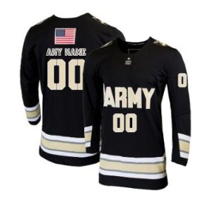Men's Army Black Knights Custom Black Hockey Jersey