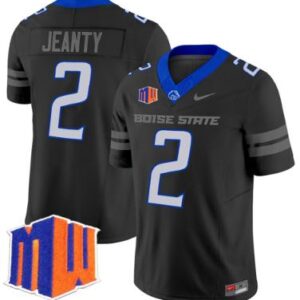 Men's Ashton Jeanty Jersey #2 Boise State Broncos Colleg Football Black Stitched