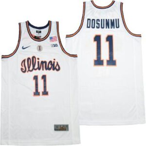 Ayo Dosunmu Illinois Fighting Illini Jersey – NCAA Basketball White #11 – All Stitched