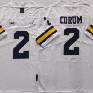 Men's Blake Corum #2 Michigan Wolverines Limited Jersey White