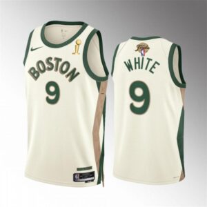 Men's Boston Celtics #9 Derrick White 2024 Finals Champions Jersey