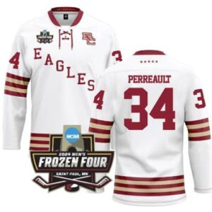 Men's Boston College Ice Hockey Gabe Perreault #34 White Jersey