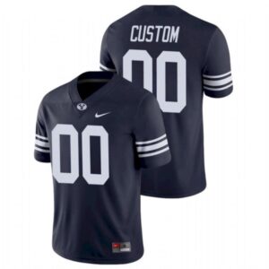 Men's BYU Cougars Navy Custom Game College Football Jersey