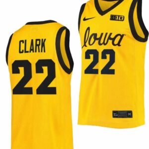 Men's Caitlin Clark Jersey #22 Iowa Hawkeyes B1G Tournament Gold 2022