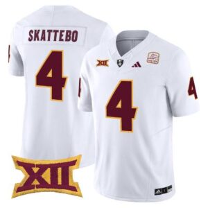 Men's Cam Skattebo Jersey #4 Arizona State Sun Devils Fooball Stitched White