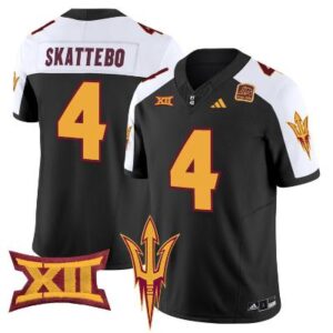 Men's Cam Skattebo Jersey #4 Arizona State Sun Devils Fooball Stitched Black Alt