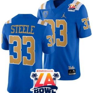Men's Carson Steele Jersey #33 UCLA Bruins 2023 LA Bowl College Blue