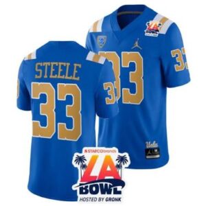 Men's Carson Steele Jersey #33 UCLA Bruins 2023 LA Bowl College Football Blue
