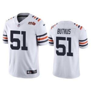 Men's Chicago Bears Dick Butkus 100th Anniversary Limited Jersey Classic White