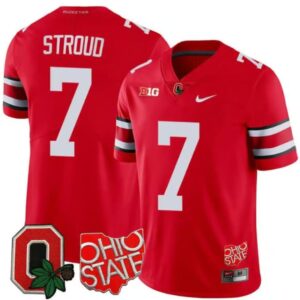 Men's CJ Stroud Jersey #7 Ohio State Buckeyes College Football Stitched Logo