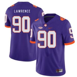 Men's Clemson Tiger #90 Dexter Lawrence College Football Jersey Purple