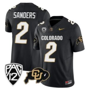 Men's Colorado Buffaloes Shedeur Sanders Jersey #2 College Black