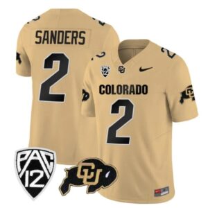 Men's Colorado Buffaloes Shedeur Sanders Jersey #2 Vapor Limited College  Gold