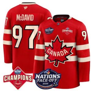 Men's Connor McDavid Jersey #97 Canada 4 Nations Face-Off 2025 Champions Red