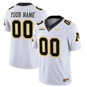 Men's Custom Appalachian State Mountaineers Jersey College Football White
