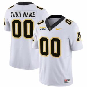 Men's Custom Appalachian State Mountaineers Jersey College Football White