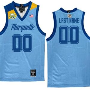 Men's Custom Jersey Marquette Golden Eagles College Basketball Blue Stitched