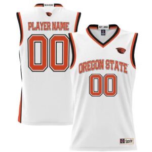 Custom #00 Oregon State Beavers NCAA College Basketball White Jersey
