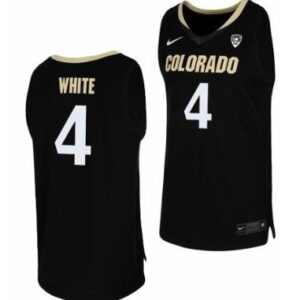 Men's D. White Jersey #4 Colorado Buffaloes College Basketball Stitched Black