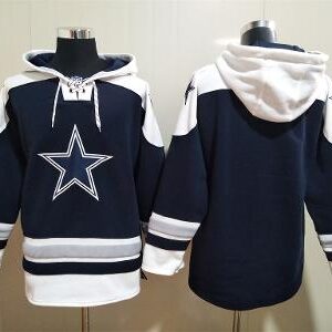 Men's Dallas Cowboys Blank Navy Blue Pullover Hoodie