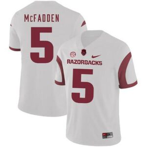 Men's Darren McFadden Jersey Arkansas Razorbacks #5 NCAA College Football White