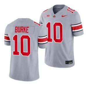 Men's Denzel Burke Jersey Ohio State Buckeyes #10 2023 Alternate Gray Limited F