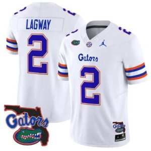 Men's DJ Lagway Jersey #2 Florida Gators College Football All Stitched White