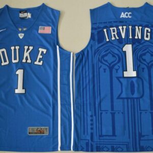 Men's Duke Blue Devils #1 Kyrie Irving NCAA Basketball Jersey Blue V-neck