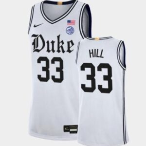 Men's Duke Blue Devils #33 Grant Hill College Basketball Jersey White