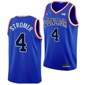 Dusty Stromer Jersey #4 Gonzaga Bulldogs Throwback Basketball uniform 2024 Blue