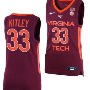 Elizabeth Kitley Virginia Tech Hokies Jersey – Maroon #33 – Basketball Replica – All Stitched