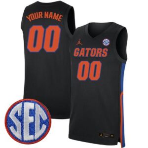 Men's Florida Gators College Basketball Black Custom Jersey  All Stitched