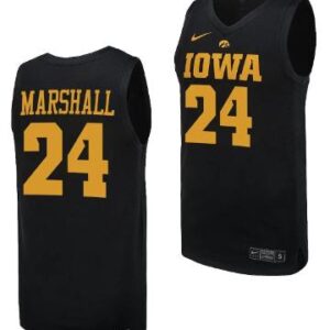 Men's Gabbie Marshall Jersey 24 Iowa Hawkeyes Basketball Uniform  Black