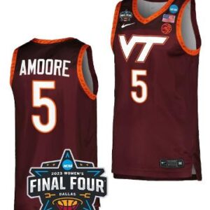 Men's Georgia Amoore Jersey Virginia Tech Hokies Basketball 2023 NCAA March Mad