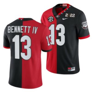 Men's Georgia Bulldogs #13 Stetson Bennett 2022 National Championship Jersey Bl
