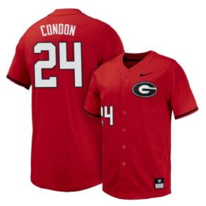 Men's Georgia Bulldogs #24 C. Condon jersey Red Elite Baseball Alumni Jersey
