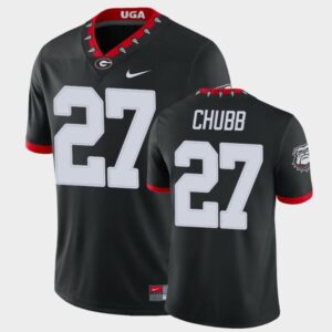 Men's Georgia Bulldogs #27 Nick Chubb Black College Alternate Game Jersey