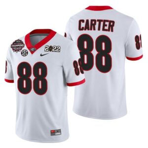 Men's Georgia Bulldogs #88 Jalen Carter 2021-22 CFP National Champions White Je
