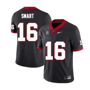 Men's Georgia Bulldogs Kirby Smart Jersey #16 College Game Black