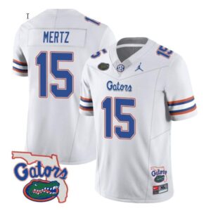 Men's Graham Mertz Jersey #15 Florida Gators Vapor Limited College White