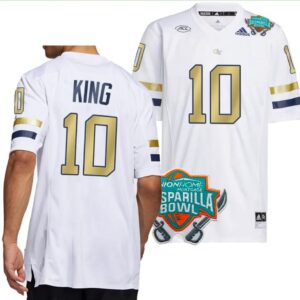 Men's Haynes King Jersey #10 Georgia Tech Yellow Jackets 2023 Gasparilla White