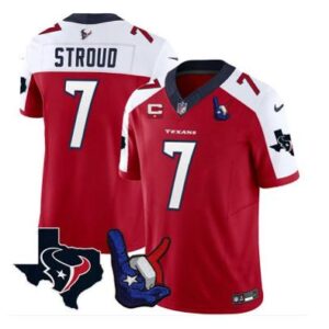 Men's Houston Texans C.J. Stroud #7 Red white 2024 F.U.S.E Vapor Football Jersey